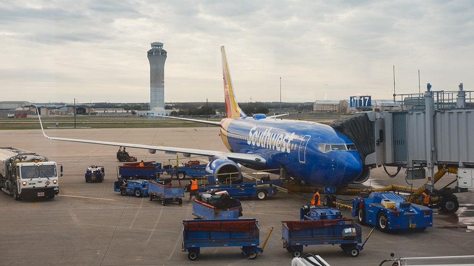 southwest airlines plane at gate