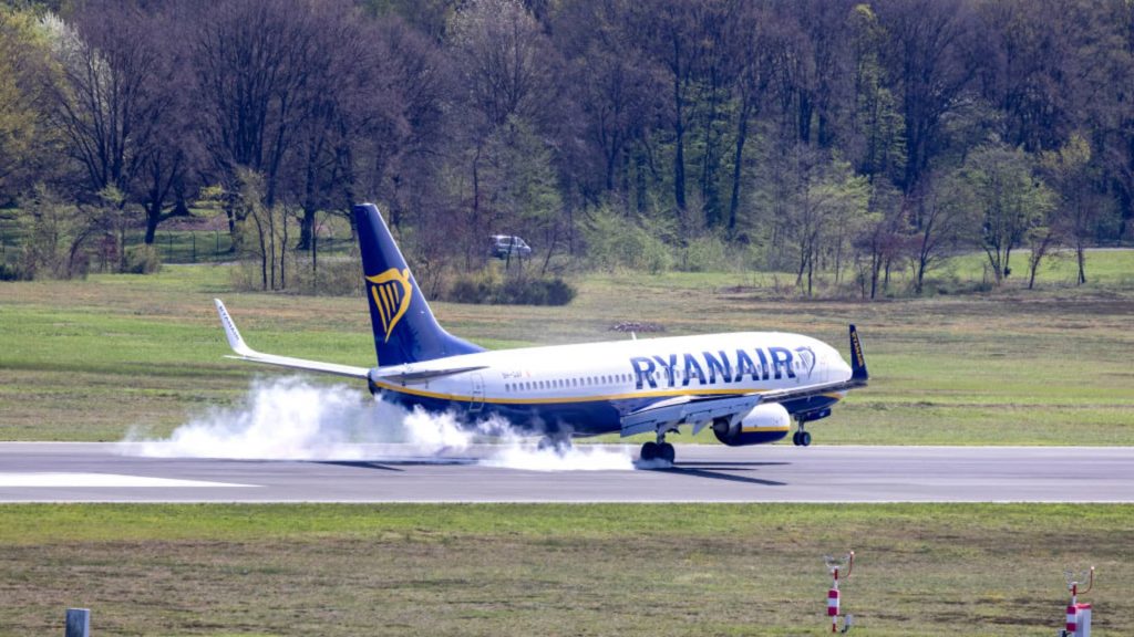 Ryanair shares tumble 12% as budget airline reports 46% fall in quarterly profit, sees lower fares